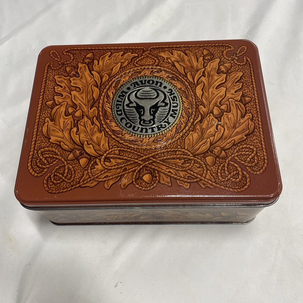 VTG Avon Wild‎ Country Musk Collectible Tin 8x6x3" EMPTY